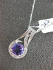 1.80CT DIAMOND & AAA AMETHYST 14KT WHITE GOLD 3D ROUND FILIGREE FLOATING PENDANT