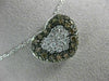 ESTATE 1.07CT WHITE & CHOCOLATE FANCY DIAMOND 14K GOLD HEART LOVE PENDANT #14426