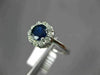 ESTATE 1.10CT DIAMOND & AAA SAPPHIRE 14KT WHITE GOLD 3D FLOWER ENGAGEMENT RING