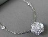 ANTIQUE 2.0CT DIAMOND 14KT WHITE GOLD FLOWER CLUSTER BY THE YARD NECKLACE #2676
