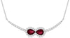.53CT DIAMOND & AAA RUBY 14KT WHITE GOLD 3D PEAR SHAPE & ROUND BAR LOVE NECKLACE
