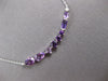ESTATE 1.4CT DIAMOND & AAA AMETHYST 14KT WHITE GOLD MULTI SHAPE FUN BAR NECKLACE
