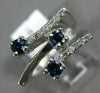 ESTATE WIDE .83CT DIAMOND & AAA SAPPHIRE 18K WHITE GOLD CRISS CROSS ETOILE RING
