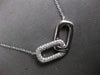 ESTATE .26CT DIAMOND 14KT WHITE GOLD RECTANGULAR LOVE KNOT V SHAPE FUN NECKLACE