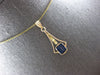 LARGE 1.44CT AAA SAPPHIRE 14K YELLOW GOLD 3D EMERALD CUT FLOATING PENDANT #27882