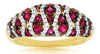WIDE 1.04CT DIAMOND & AAA RUBY 14KT YELLOW GOLD 3D CLASSIC MULTI ROW FUN RING