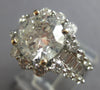 ESTATE LARGE 4.21CT DIAMOND 18K WHITE GOLD OVAL ROUND & BAGUETTE ENGAGEMENT RING