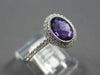 1.39CT DIAMOND & AAA AMETHYST 14KT WHITE GOLD 3D OVAL & ROUND FILIGREE LOVE RING