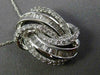 LARGE .75CT ROUND & BAGUETTE DIAMOND 14KT WHITE GOLD LOVE KNOT MULTI ROW PENDANT