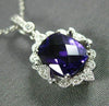 ESTATE 1.96CT DIAMOND & AAA AMETHYST 14K WHITE GOLD CUSHION CUT FILIGREE PENDANT
