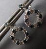 .85CT WHITE & BLUE DIAMOND 14KT WHITE GOLD CIRCLE OF LIFE FUN HANGING EARRINGS