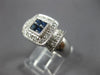 WIDE 1.32CT DIAMOND & AAA SAPPHIRE 14KT WHITE GOLD PRINCESS & ROUND SQUARE RING