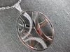ESTATE LARGE .29CT DIAMOND 18KT WHITE GOLD 3D CRISS CROSS OVAL FUN PENDANT
