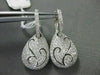 ANTIQUE LARGE 2.13CT DIAMOND FILIGREE 18KT W PEAR SHAPE HANGING EARRINGS #E00655