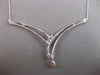1.69CT DIAMOND 14K WHITE GOLD ROUND & BAGUETTE DOUBLE V SHAPE TEAR DROP NECKLACE