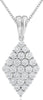 1.70CT DIAMOND 18KT WHITE GOLD 3D GEOMETRICAL CLASSIC INVISIBLE FLOATING PENDANT