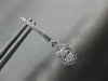 ESTATE .98CT ROUND & MARQUISE DIAMOND 14KT WHITE GOLD 3D HALO HANGING EARRINGS