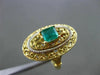 ANTIQUE LARGE .70CT AAA EMERALD 14K TWO TONE GOLD FILIGREE SOLITAIRE RING #20251