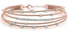 WIDE .85CT DIAMOND 14KT ROSE & WHITE GOLD MULTI ROW BAR FLEXIBLE BANGLE BRACELET