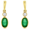 .46CT DIAMOND & AAA EMERALD 14K YELLOW GOLD 3D OVAL & ROUND 2 STONE FUN EARRINGS