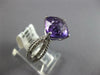 ESTATE 2.61CT DIAMOND & AAA AMETHYST 14KT WHITE GOLD 3D CUSHION & ROUND FUN RING