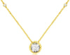 ESTATE .41CT DIAMOND 14KT YELLOW GOLD SOLITAIRE BEZEL BY THE YARD LOVE NECKLACE