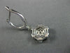 LARGE 14KT WHITE GOLD HUGGIE HANGING EARRINGS. 3D FLOWER OCTAGON DESIGN