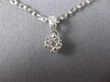 ESTATE SMALL .19CT DIAMOND 18KT WHITE GOLD 3D CLUSTER FLOWER LOVE PENDANT