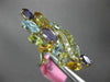 ESTATE LARGE 6.16CT DIAMOND & AAA MULTI GEM 14KT ROSE GOLD CLUSTER LEAF FUN RING