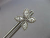 LARGE 1.14CT DIAMOND 18K WHITE GOLD ROUND & MARQUISE 4 LEAF CLOVER STUD EARRINGS