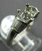 ESTATE .68CT ROUND & BAGUETTE CUT DIAMOND PLATINUM 3D SEMI MOUNT ENGAGEMENT RING