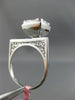 ESTATE WIDE .45CT ROUND & BAGUETTE DIAMOND 18KT WHITE GOLD SQUARE FILIGREE RING