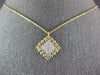 ESTATE .29CT DIAMOND 14KT 2 TONE GOLD 3D PAVE SQUARE FILIGREE BEADED FUN PENDANT