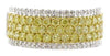 1.37CT WHITE & FANCY YELLOW DIAMOND 18KT 2 TONE GOLD MULTI ROW ANNIVERSARY RING