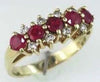 1.20CT DIAMOND & AAA RUBY 14KT YELLOW GOLD 3D CLASSIC 5 STONE ANNIVERSARY RING