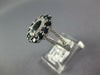 LARGE 2.47CT DIAMOND & AAA SAPPHIRE 14KT WHITE GOLD OVAL & ROUND FLOWER FUN RING