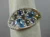 ESTATE 1.68CT DIAMOND & AAA EXTRA FACET MULTI GEM 14KT WHITE GOLD 3D OVAL RING