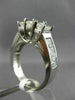WIDE 3.0CT PRINCESS & BAGUETTE DIAMOND 14KT WHITE GOLD 3 STONE ENGAGEMENT RING
