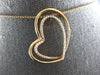ESTATE LARGE .27CT DIAMOND 18KT ROSE GOLD DOUBLE HEART FUN LOVE FLOATING PENDANT