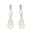 ESTATE LARGE .69CT DIAMOND 18KT 2 TONE GOLD INFINITY TEAR DROP FLOATING PENDANT