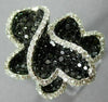 ESTATE LARGE 3.96CT WHITE & BLACK DIAMOND 14K WHITE GOLD MULTI HEART FLOWER RING