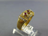 ESTATE 1.49CT DIAMOND & AAA RUBY 18K YELLOW GOLD PRINCESS & ROUND BEZEL FUN RING