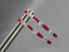 .65CT DIAMOND & AAA RUBY 14KT WHITE GOLD ROUND & BAGUETTE HOOP HANGING EARRINGS