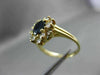 ESTATE 1.55CT DIAMOND & SAPPHIRE 14K YELLOW GOLD 3D FLOWER ENGAGEMENT RING 22333