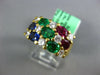 WIDE 2.91CT DIAMOND & AAA RUBY & SAPPHIRE & EMERALD 18KT YELLOW GOLD 3D FUN RING