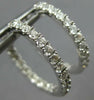 ESTATE 1.0CT DIAMOND 14K WHITE GOLD CLASSIC 2MM INSIDE OUT HOOP HUGGIE EARRINGS