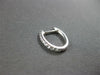 ESTATE SMALL .20CT DIAMOND 14KT WHITE GOLD 3D OVAL HUGGIE HANGING EARRINGS