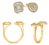 .60CT DIAMOND 14KT YELLOW GOLD ROUND & BAGUETTE SQUARE & PEAR SHAPE TENSION RING
