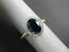 ESTATE 1.90CT DIAMOND & AAA OVAL SAPPHIRE 14K WHITE GOLD 3D HALO ENGAGEMENT RING