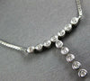 ESTATE .18CT DIAMOND 14K WHITE GOLD 3D CLASSIC BEZEL T SHAPE LARIAT FUN NECKLACE